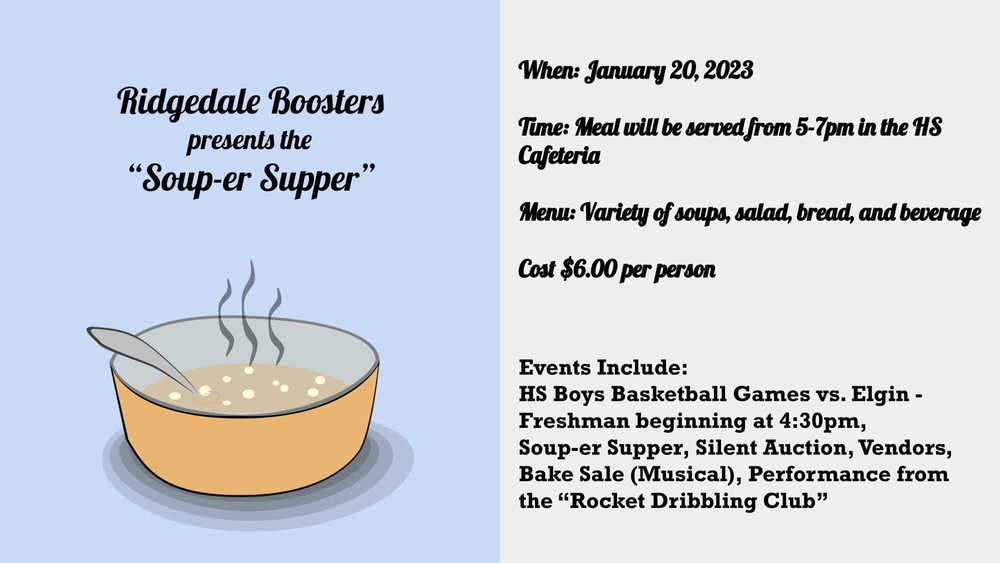 Ridgedale Boosters - Soup-er Supper and Silent Auction