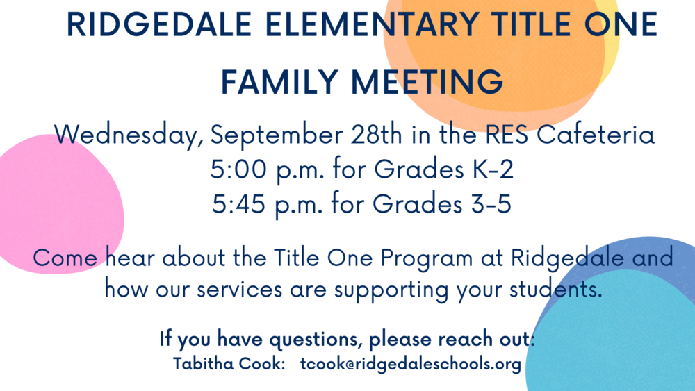 Elementary Title One Family Meeting