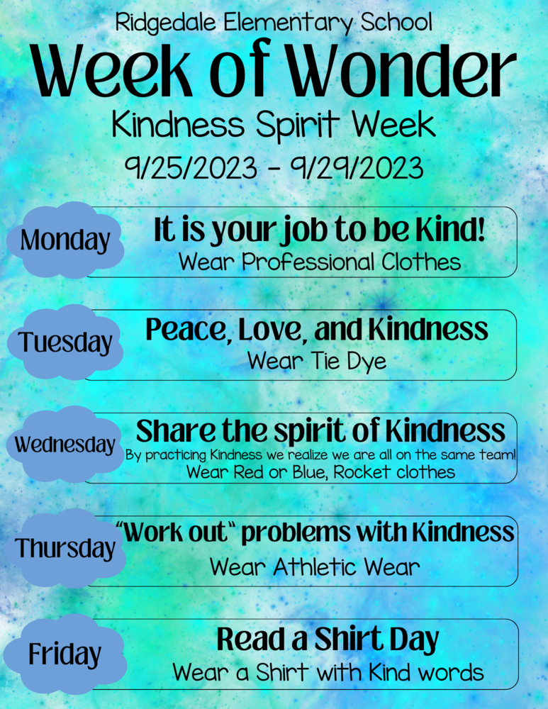 Week of Wonder Spirit Week