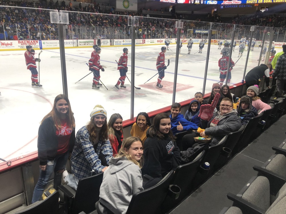 Student of the Month trip with Mr. Day to the Toledo Walleye game