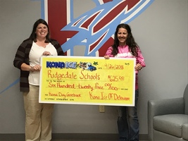 Kona Ice Presents Ridgedale with a Check