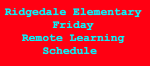 Elementary Friday Online Instruction Schedule