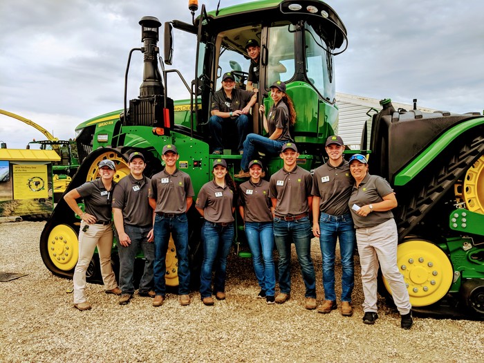 FFA Officers with John Deere Tractor