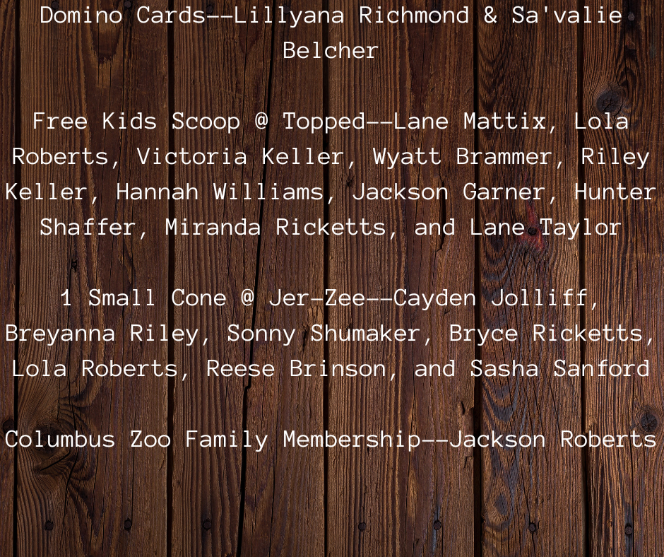 July Prize Winners