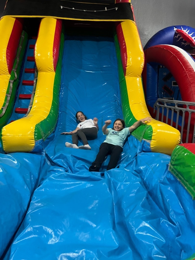 students on slide